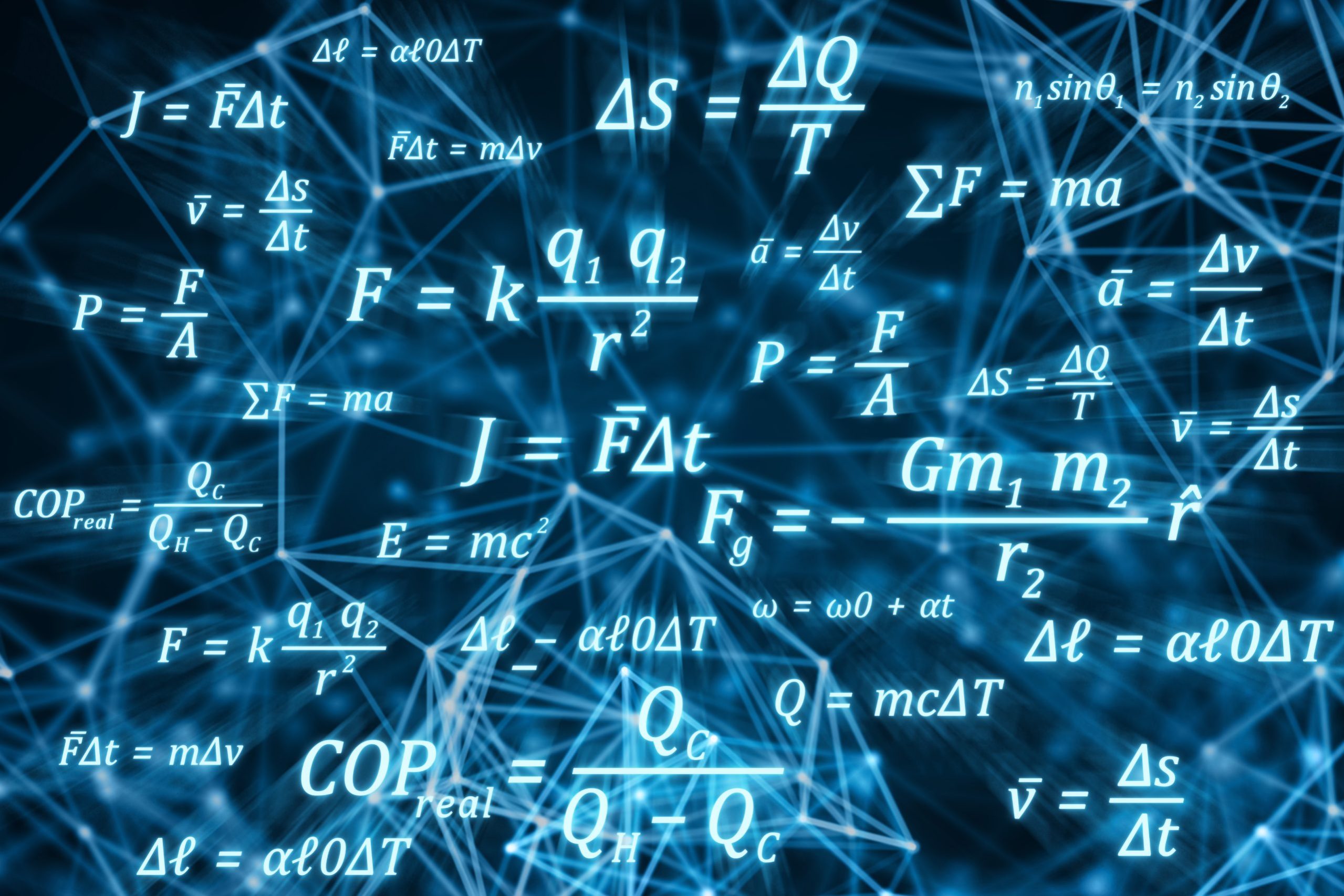 Shining formulae against abstract background